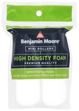 HIGHDENSITY MINI Roller Cover, 4 in L, Foam Cover, White