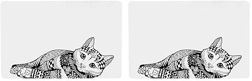 Trixie 24788 Napfunterlage Katze, 44 × 28 cm, weiß/schwarz (Packung mit 2)