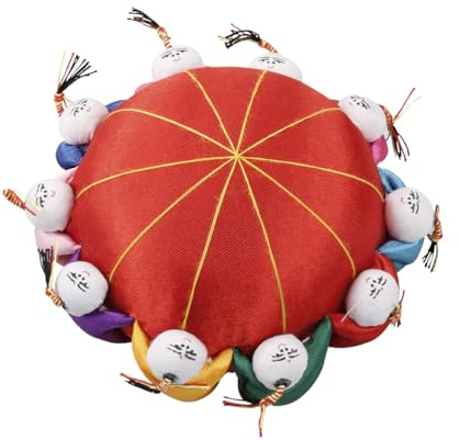 Tabanzhe Oriental Needle Pin Cushion with 10 Kids - Red Chinese Traditional Sewing Accessory Kit for Both Beginners and Seasoned Crafters