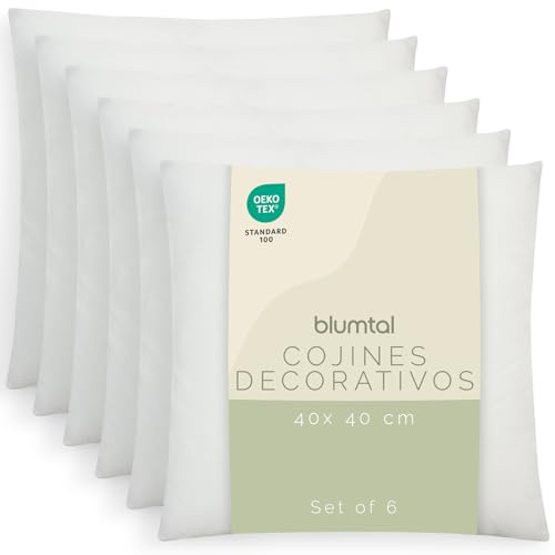 Blumtal Kissenfüllung 40x40 cm 6er - Oeko-TEX zertifizierte Füllung Kissen 40x40 cm - Kissen Füllung aus Polyester - Füllkissen 40x40