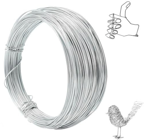 12 Gauge Aluminum Craft Wire, 2mm 100 Feet Bendable Metal Wire Bonsai Wire for DIY Craft Wire for Jewellery Making Wreath Making Sculpting Modelling