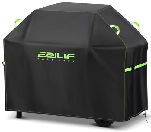 Ezilif Grillabdeckung Wetterfest 165x70x125cm Grill Abdeckung 420D Oxford-Gewebe Wasserdicht Reißfest, Schutz Grill vor Rost und Schimmel, Grill Abdeckhaube für Weber/Enders/Char Broil/Napoleon/Rösle