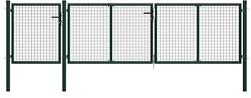 Metal Garden Gate, Swing Gate Entrance Security Door Steel 400x100 cm Green