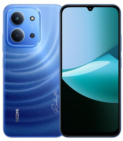 XIAOMI Redmi 15C Smartphone 4G, 8 GB + 256 GB, blu, MediaTek Helio G81-Ultra, fino a 120 Hz, display Dot Drop da 6,9, ricarica da 33 W, 6000 mAh (tipo), HyperOS 2, Dual SIM + microSD, con