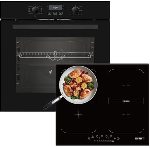 KB ELEMENTS Bilarkes spisset | 60 cm inbyggd ugn | Air Fry funktion | 59 cm induktionshäll reptålig | induktionshäll med kontakt | grill | EEK A+ | Aqua Clean | 14 x funktioner |