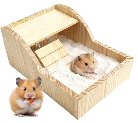 Hamster Sandbad Behållare,Trä Badkar | Badlåda För Hamstrar | Till Användning I Inomhus För Små Husdjur Gerbiler Chinchillor Och Igelkottar I Rum Vardagsrum Bur Badrum Och