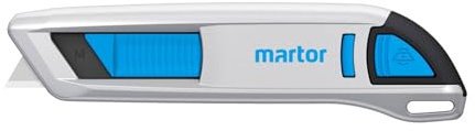 MARTOR Coltello di sicurezza con rientro lama, SECUNORM 500, cutter professionale, alluminio, per destrorsi e mancini, certificato GS