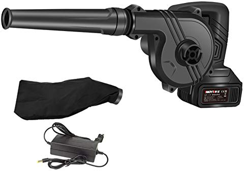 ACXZ Aspirador y soplador de Hojas eléctrico, batería de Litio de 3.0 Ah, 21 V, aspiradoras de Limpieza de jardín, Negro (con Bolsa de recolección)