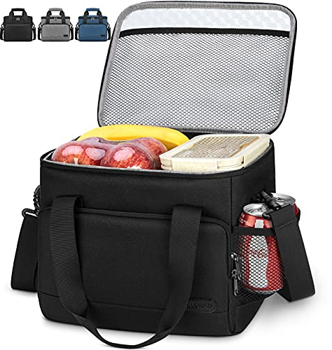 Lubardy 15L Kühltasche Klein Faltbar Kühlkorb Thermotasche Wasserdicht Kühlbox Picknicktasche Lunchtasche Isoliertasche Schwarz