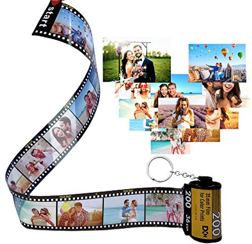 Porte-clés d'album en Rouleau de Film, Porte Clé Personnalisée avec Photo Colorée, Porte-clés en Fouleau de Film, Rouleau de Film Caméra Porte Clé, Cadeau Unique Pour Noël Anniversaire Saint Valentin