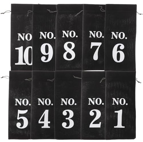 Luxshiny Set Di 10 Sacchetti Per Bottiglie Di Vino in Lino Naturale Chiusura a Coulisse 35X15 Cm Ideali Per Regali E Conservazione Di Vino E