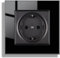 JIMEIDA Glas Steckdose 1 Fach Schwarz Unterputz,Schutzkontakt Wandsteckdose Gehärteter Glasscheibe Steckdose 86mm*86mm,16Amp,250V