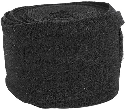 Benda elastica da boxe in cotone, 3 metri, 1 paio di bende elastiche in cotone per uomo per palestra (nero)
