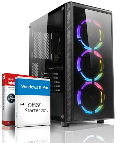 AMD Quad Gaming PC mit 3 Jahren Garantie! Athlon X4 950 Quad Core, 3.8 GHz | 16GB GDDR4 | 512 GB SSD | Intel Arc A380 6 GB GDDR6 | RGB Gaming | USB 3.0 | LAN | Win11 Pro | WLAN | MS Office - 7587