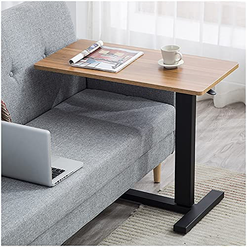 Over-Bed Tables Pneumatic Sit To Stand Desk Desk, Laptop Cart On Wheels Adjustable Height, Rolling Ergonomic Workstation With Locking Wheels