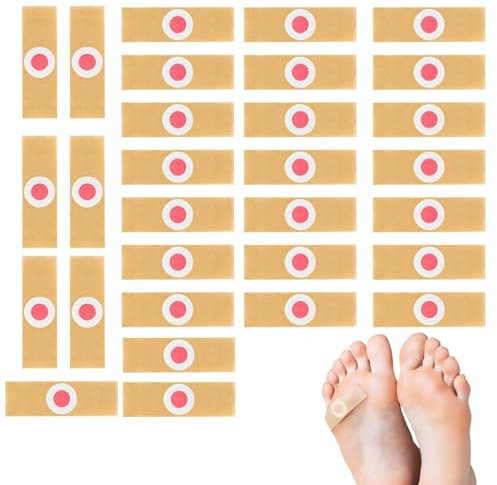 leruiyezs 30 Stück Dornwarzen Pflaster Warzenpflaster Fuss Mit Salicylsäure, Schmerzreduzierend Und Schutz Für Füße, Hühneraugen Entferner Hühneraugenpflaster Für Erwachsene Und Kinder