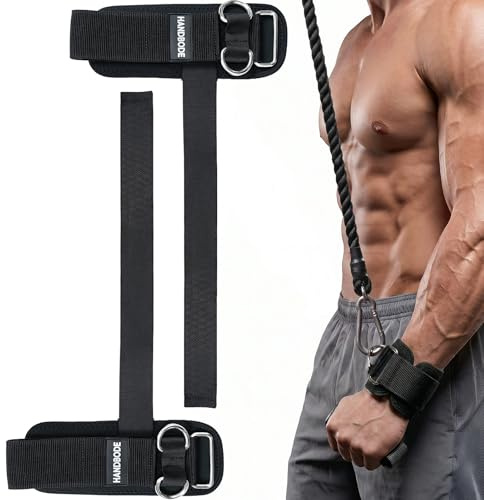 HANDBODE Lifting Straps for Weightlifting and Deadlifting Lifting Straps with D Rings for Cable Machine Workout, Extra Length Wrist Straps for Men and Women