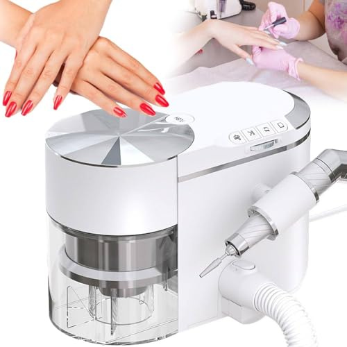 Aspirador De Uñas, Taladro Profesional Y Colector De Polvo 2 En 1, Pulidor De Uñas Eléctrico Portátil Con Manguera De Extensión, Succión Ajustable, Para Manicura Y Pedicura En Salón Y Hogar