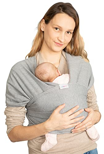 Fascia Neonato Porta Bebe | Marsupio per Bambini | Fasce Porta Bebe aa neonato fino a 15kg Tre Posizioni | 95% Cotone 5% Spandex - Grigio Scuro
