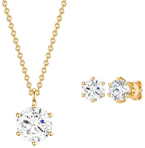 Rafaela Donata Damen Schmuckset Kette + Ohrstecker 925/- Sterling Silber verziert mit Kristallen