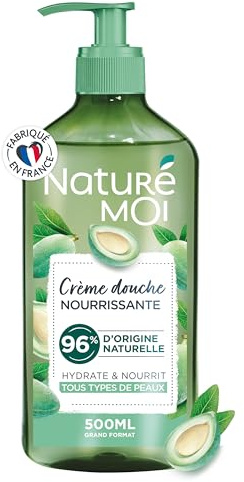 Naturé Moi - Crème douche Nourrissante à l'amande douce bio de Provence - Hydrate et nourrit les peaux normales à sèches - 500ml - Fabriqué en France