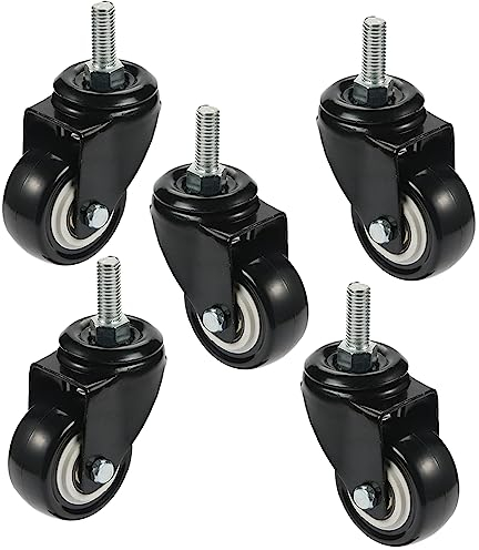 Ruedas giratorias para silla de oficina, ruedas para muebles, 1,5 pulgadas, seguras para todos los suelos, protección del suelo, goma, incluida madera dura, reemplazo perfecto para tapete de