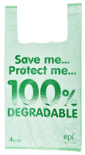 Bag Market | 100 x Large Heavy Duty 100% Degradable Carrier Bags - 11 x 17 x 21 | Shopping/Supermarket/Eco
