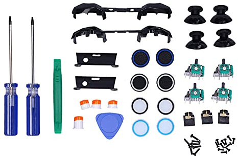 Kit di Ricambio Per Controller di Gioco, Set di Ricambio Per Joystick QM21071021, Joystick Analogico 3D, Cappuccio Per Levetta Per Pollice, Cappuccio in Silicone Per Impugnatura Per Pollice, Kit di Ri