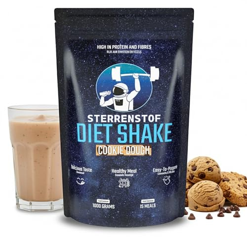 Sterrenstof Diet Shake - Sustituto de comida para galletas, 15 batidos por lata, 29 g de proteína por comida, sabor natural, batidos dietéticos para adelgazar