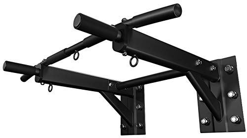 Klimmzugstangen Klimmzuggerät Wand Wand Reckstange Zuhause Innen Doppelstange Ring Zugseil Freischwinger Gürtel Kraftgürtel Fitnessgeräte (Farbe: Schwarz)