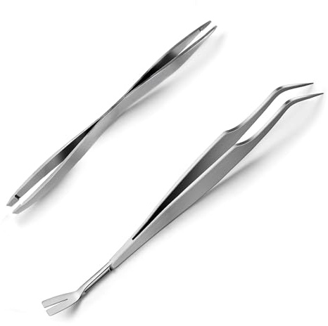Nepfaivy Zeckenzange für Hunde Katze Mensch - 2er Set Zeckenhaken Zeckenpinzetten Metall für Kinder und Haustier, Einfacher und Sicherer Zeckenentferner Set für Zecken Jeder Größe