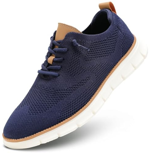 Mens Business Oxford Shoes Mesh Casual Sneakers Lightweight Breathable Work Office Dress Shoes Comfortable Walking Trainers for Men