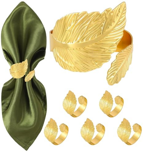 6 PCS Portatovaglioli da Tavola, Anelli per Tovaglioli, Portatovaglioli Oro da Tavola, Adatto per Matrimoni, Banchetti, Anniversari, Feste, Compleanni, Decorazioni da Tavolas