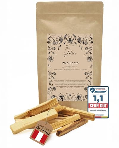 10 Premium Sticks Palo Santo Räucherholz das Original aus Peru – 100 % naturbelassen und nachhaltig Ideal für Rauhnächte, Meditation, Rituale, Entspannung - Bursera graveolens -