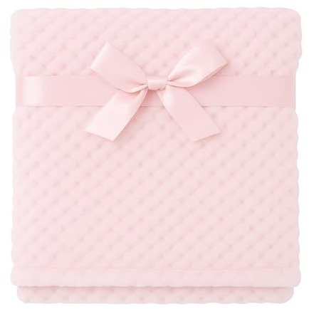 SXME MIGHT SAY Baby Blanket for Girl/Boy β Ultra Soft Honeycomb Waffle Textured Blanket | Cozy & Cuddly Newborn Gift (Pink, 75X100 CM)