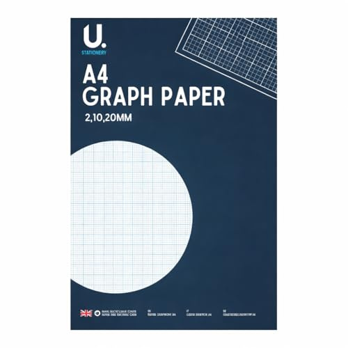 Sixstore A4 Professional Graph Pad 35 Sheets 70gsm Paper, Printed 2/10/20mm Graph