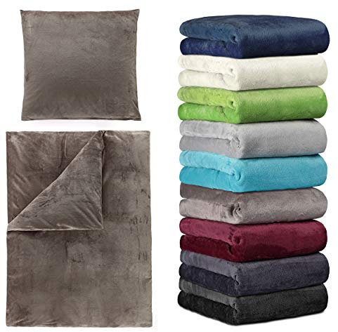 Winter Cashmere Touch Bettwäsche und Spannbettlaken in verschiedenen Größen und vielen Farben, Topper 180x200 bis 200x200 cm Taupe