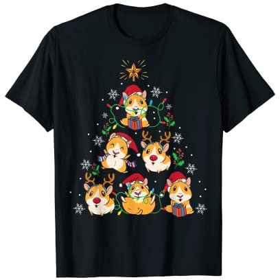 Meerschweinchen Weihnachtsbaum Weihnachtsgeschenke Lustiges T-Shirt