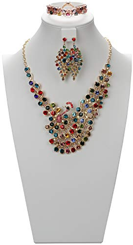 SYYSY White Leather Bust for Jewelry Display, Jewelry Bust Display Stands for Long Necklaces Pendant Chain Bracelet Ring and Earring(H16.3inch)