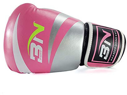 1 Paar Boxhandschuhe Kinder/Audlts Damen Herren Boxhandschuhe für Sandsack Punch Training Muay Thai Karate Fight Mitts 8-12oz,Rosa,8OZ