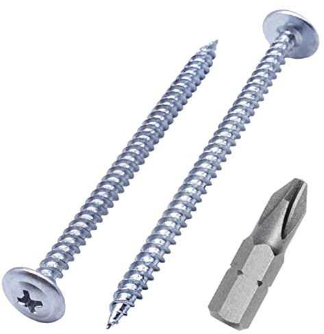 (paket med 100 st) zinkpläterat stål 4,2 x 65 mm träskruvar, metallskruvar, stjärnskruvmejsel modifierad sockelhuvud, självgängande (100, 4,2 x 65 mm)