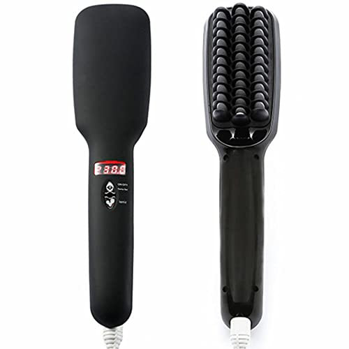 Spazzola Ionica lisciante 2 in 1 pettinatura perfetta per capelli sottili e lisci, delicata con funzione ioni attivi temperatura da 150 a 230 °C Display Lcd controllo