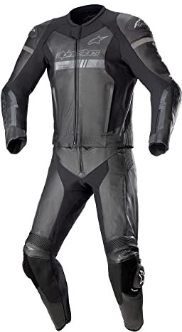 Alpinestars GP Force Chaser - Tuta in pelle da motociclista, 2 pezzi, da uomo, colore: nero, 54