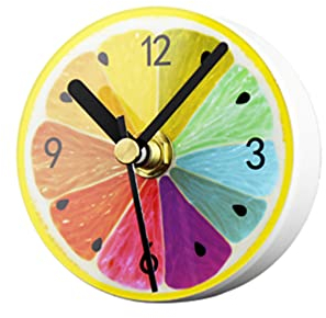 HOMSFOU Orologio magnetico per frigorifero, orologio da parete non ticchettio, funzionamento a batteria, adesivo per la casa, ufficio, 1 pezzo (colorato) adesivo per bambini