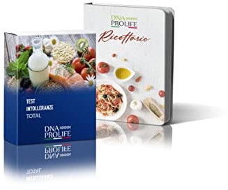DIENNEA Prolife - Test Intolleranze Total - Test per Intolleranza a 600 Alimenti - Include Ricettario di 300 Pagine e Test Glutine e Lattosio - Migliora il tuo benessere - Made in Italy