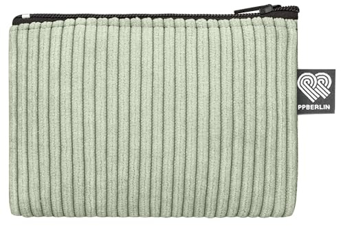 PP-Berlin Cord Etui klein für Damen & Herren Mint - Handmade & vegan, Geldbörse und Mini-Aufbewahrungstasche im Kreditkarten-Format, Made in Germany
