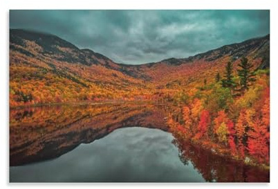 BRogeh New England Foliage New Hampshire Basin Pond Fall Colors Reflection Poster Picture Print Canvas Wall Art for Home Bedroom Wall Decoration 20x30inch(50x75cm)