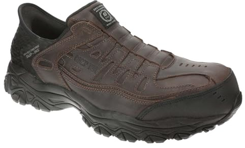 Skechers Men's Work Holdredge Ryker Hands Free Slip-in, Brown, 11.5