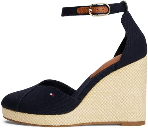 Tommy Hilfiger Alpargatas de cuña Mujer Flag Closed Toe con correa de tobillo