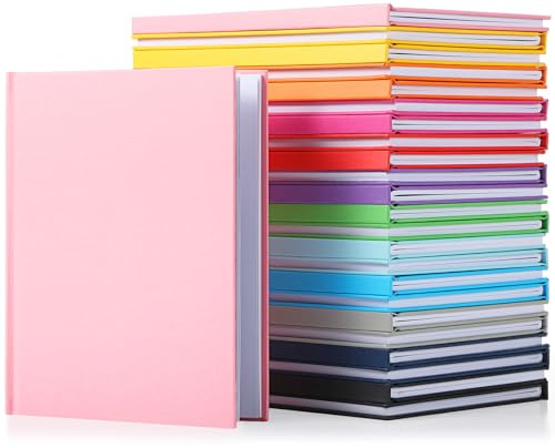 Ireer 24 Pcs 6 x 8 Inch Colorful Hardcover Blank Book Bulk Hardcover Sketchbooks for Kids to Write Stories Blank Books for Journaling Sketching Writing DIY Crafts Supplies 72 Pages(Mixed Color)